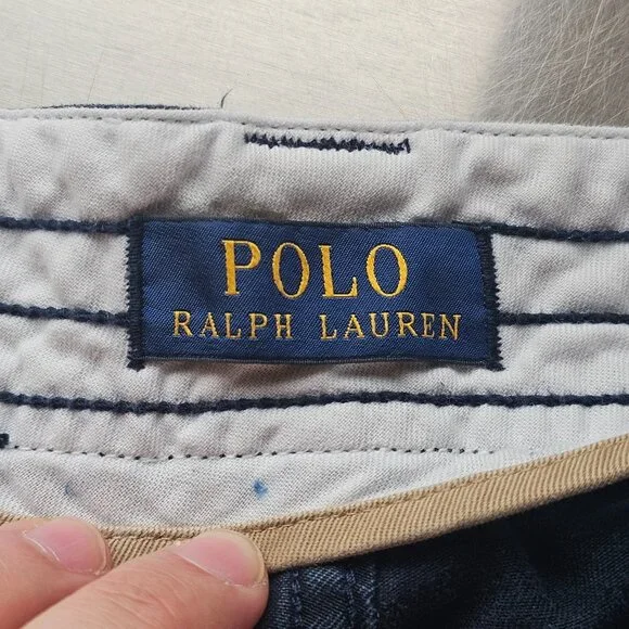 Lot of 2 Polo Ralph Cargo Shorts Mens 50 B Classic Chino Drawstring Cotton Read - Picture 7 of 16